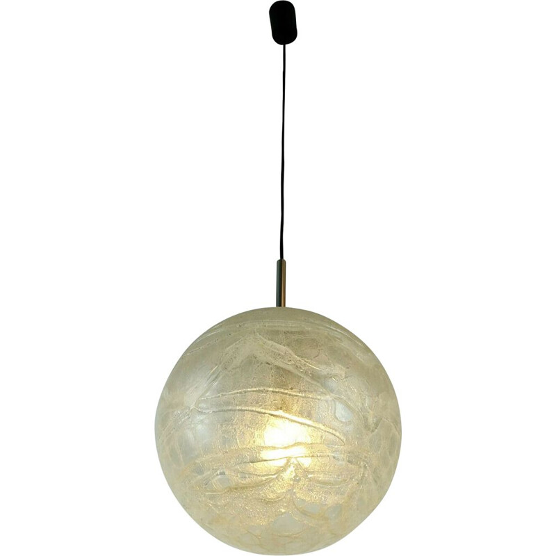 Vintage pendant lamp in frosted glass by Doria-Leuchten, 1960s