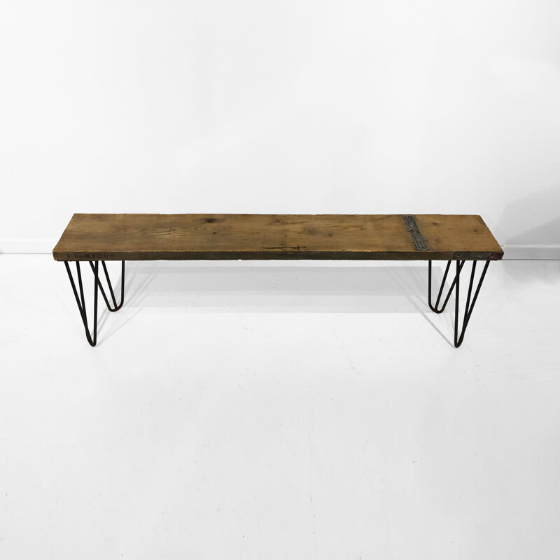 Vintage industrial bench in Wood, 1990s