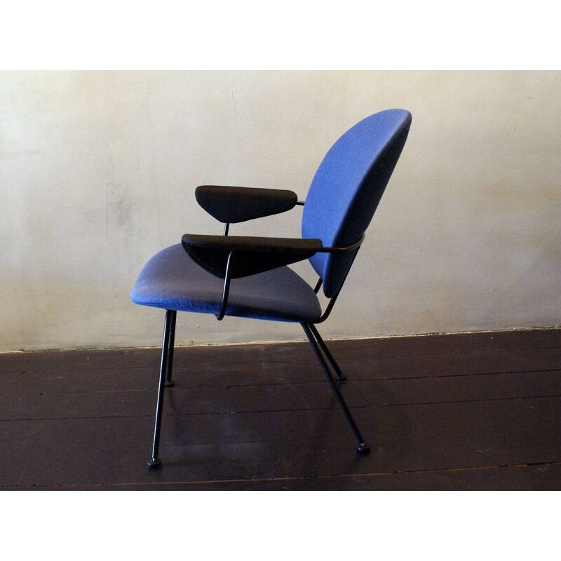 Kembo lounge armchair in metal and fabric, GISPEN - 1960s