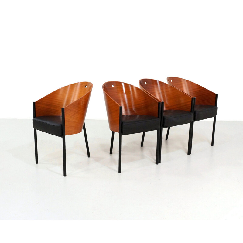 Set of 8 vintage walnut Costes chairs by Philippe Starck from Driade