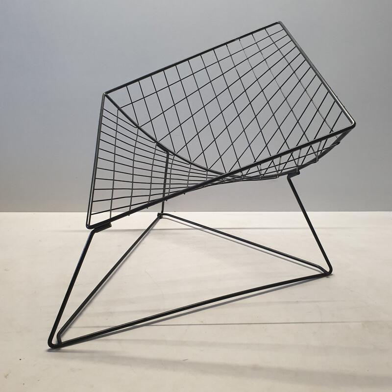 Vintage Industrial wire lounge chair by Niels Gammelgaard for Ikea, 1980s