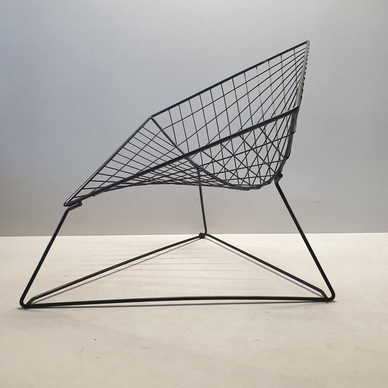 Vintage Industrial wire lounge chair by Niels Gammelgaard for Ikea, 1980s
