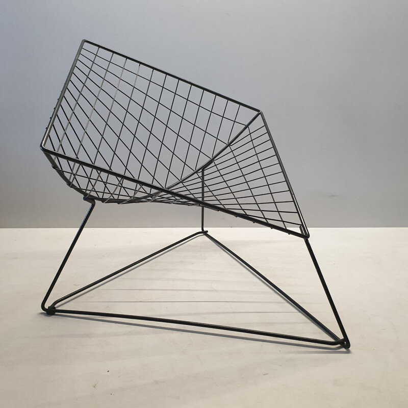 Vintage Industrial wire lounge chair by Niels Gammelgaard for Ikea, 1980s