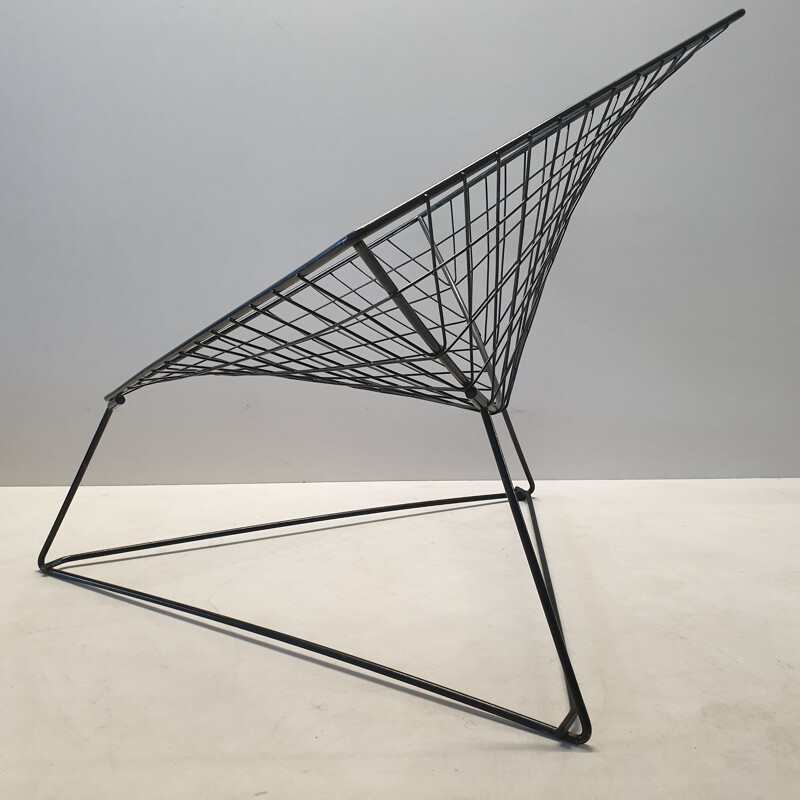 Vintage Industrial wire lounge chair by Niels Gammelgaard for Ikea, 1980s