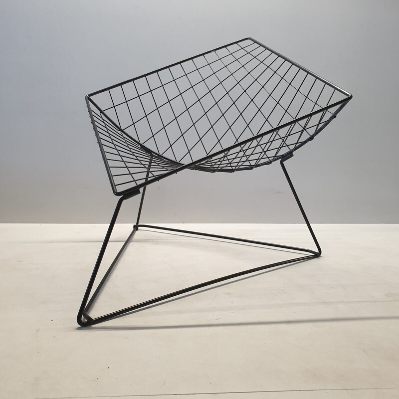 Vintage Industrial wire lounge chair by Niels Gammelgaard for Ikea, 1980s