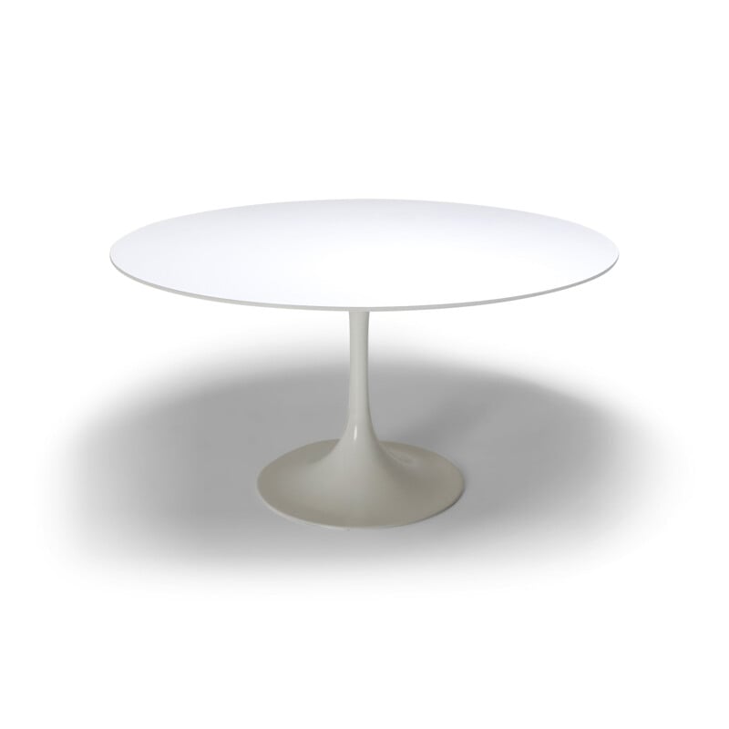 Table ronde blanche vintage d'Eero Saarinen pour Knoll, 1970