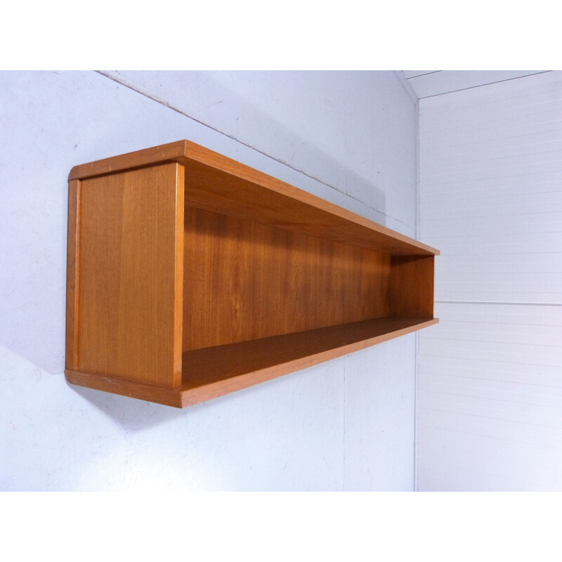 Large vintage teak and wooden book shelf, Denmark, 1960s