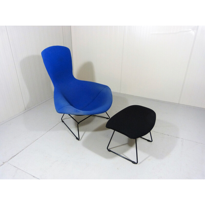 Vintage Bird Lounge Chair & Footstool by Harry Bertoia, 1980s