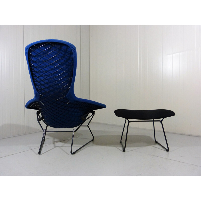 Vintage Bird Lounge Chair & Footstool by Harry Bertoia, 1980s