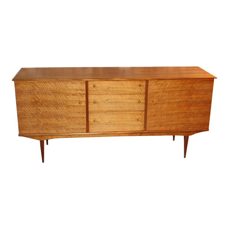 Enfilade vintage en noyer, style scandinave, par Alfred Cox, 1950