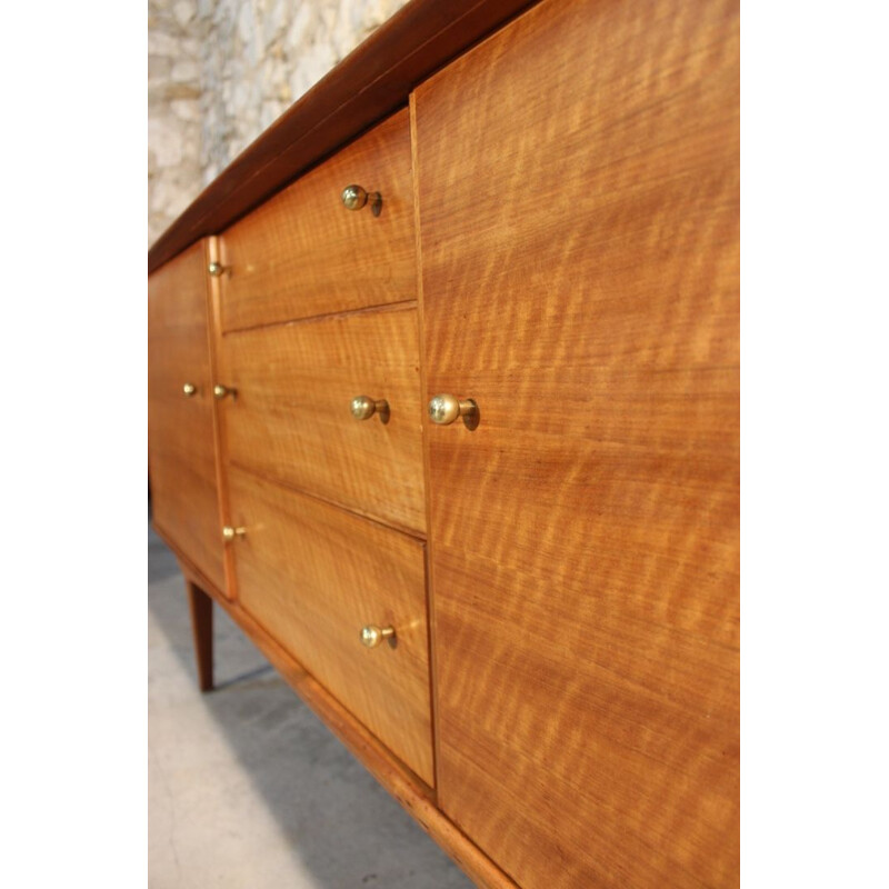 Vintage walnut sideboard, Scandinavian style, by Alfred Cox, 1950s