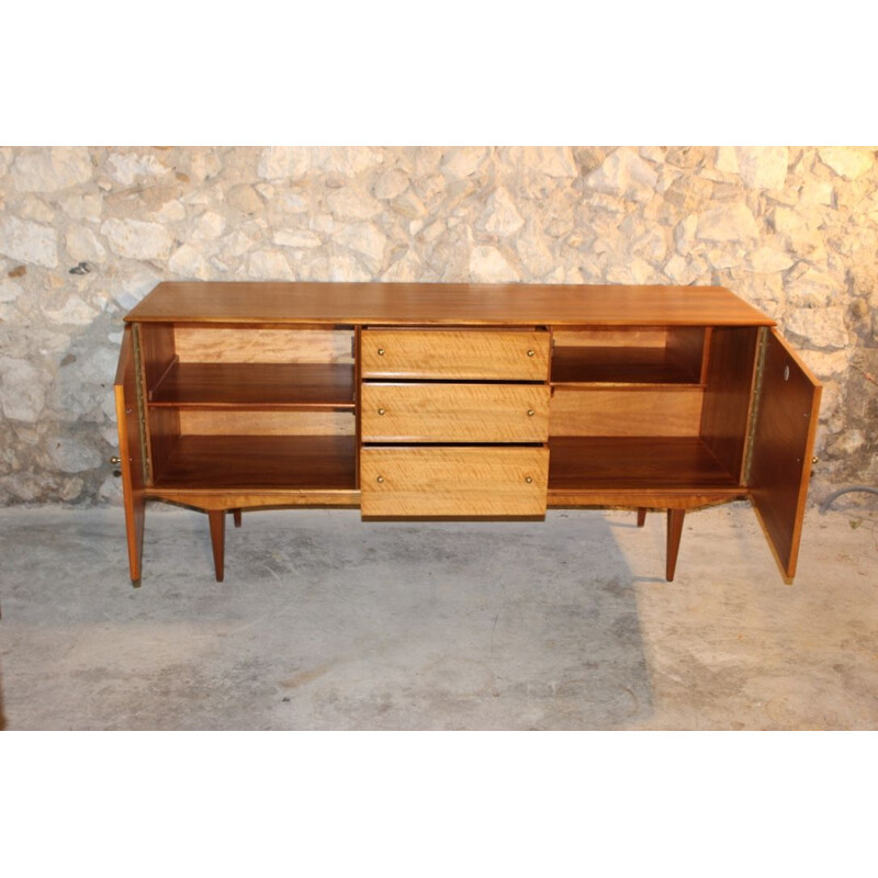 Vintage walnut sideboard, Scandinavian style, by Alfred Cox, 1950s