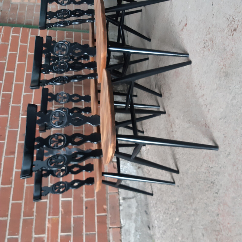 Lot de 6 chaises à repas vintage Fleur De Lye par Ercol