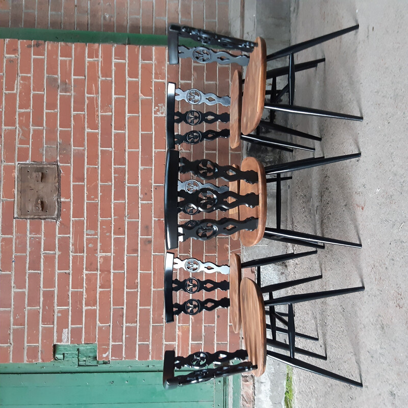 Lot de 6 chaises à repas vintage Fleur De Lye par Ercol
