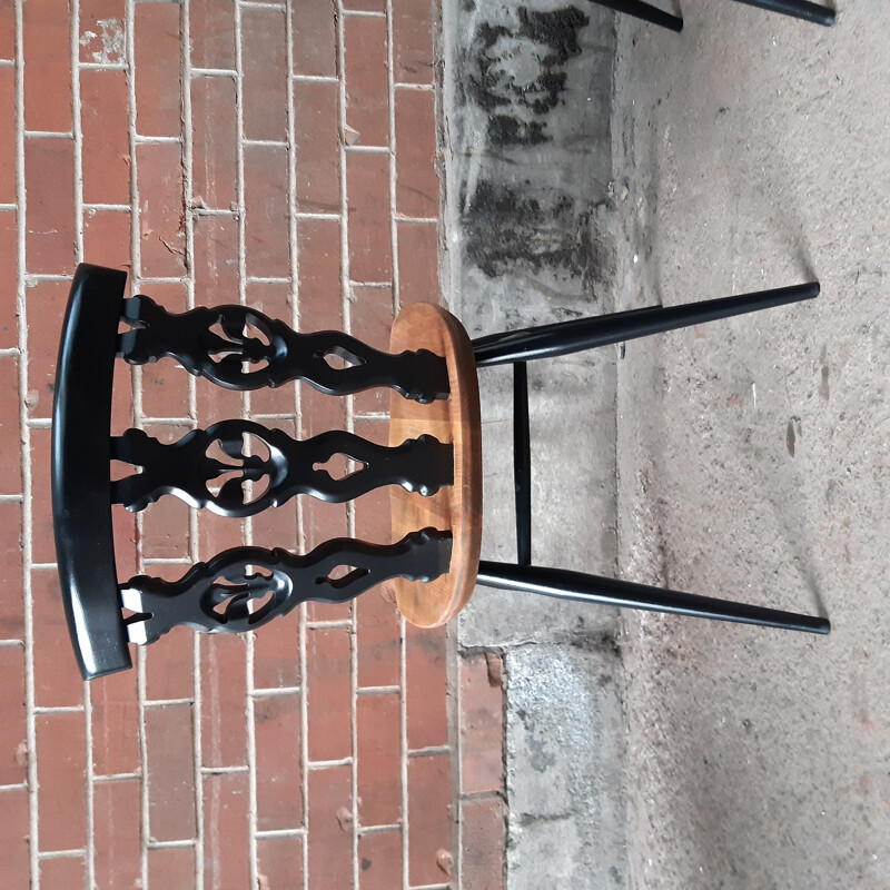 Set of 6 vintage Fleur De Lye Dining Chairs by Ercol