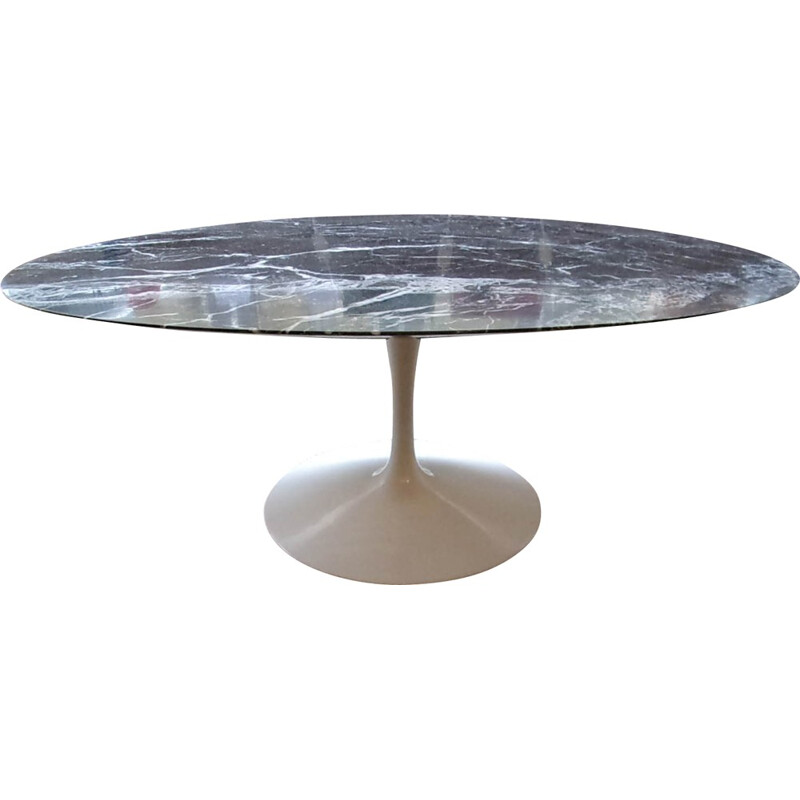 Knoll "Tulip" coffee table in black marquina marble, Eero SAARINEN - 1970s