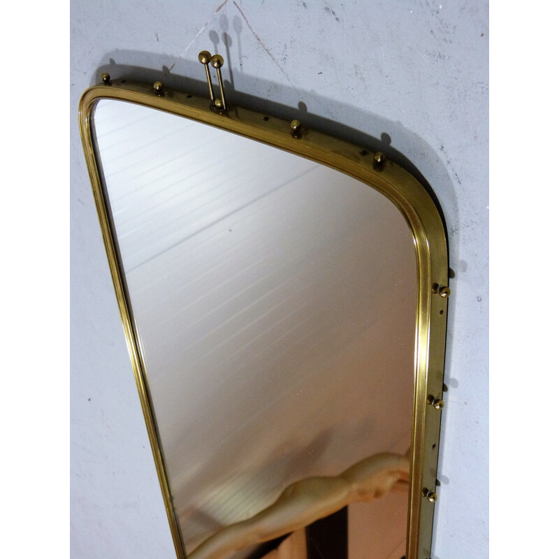 Vintage Brass wall mirror by Münchener Zierspiegel, Germany 1960s