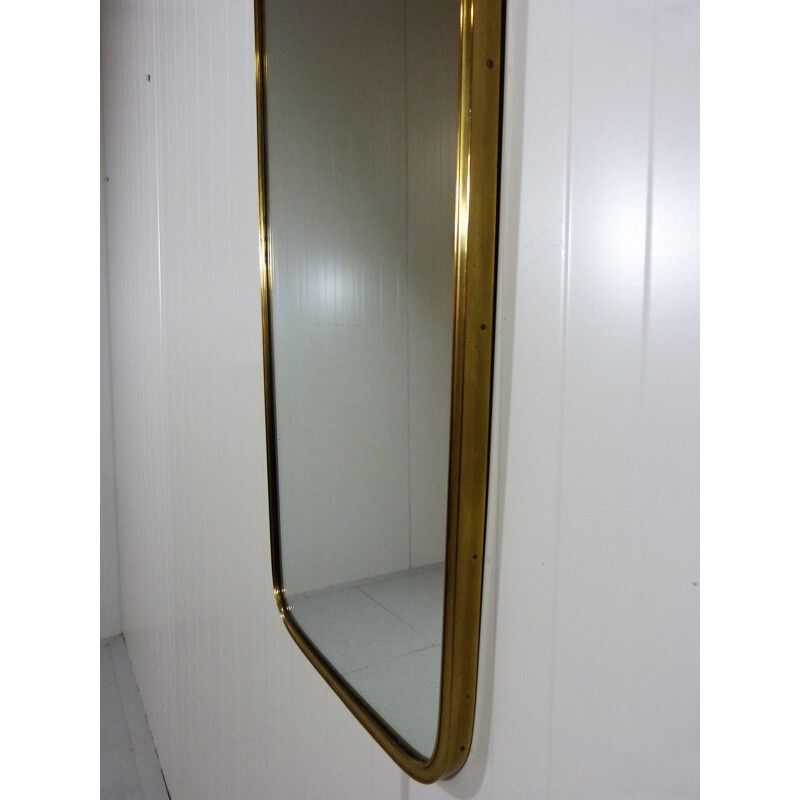 Vintage Brass wall mirror by Münchener Zierspiegel, Germany 1960s