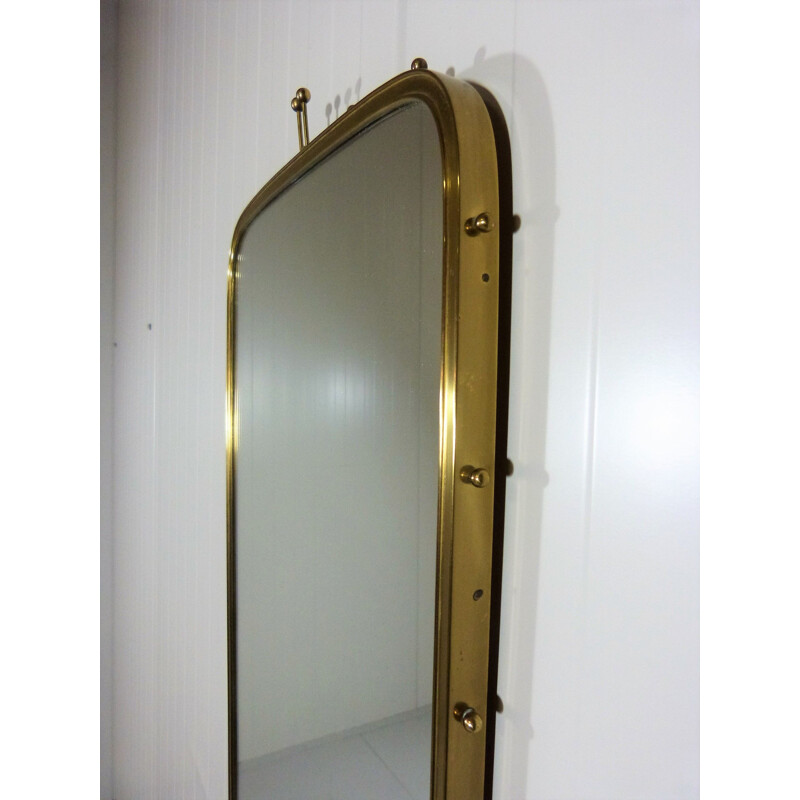 Vintage Brass wall mirror by Münchener Zierspiegel, Germany 1960s