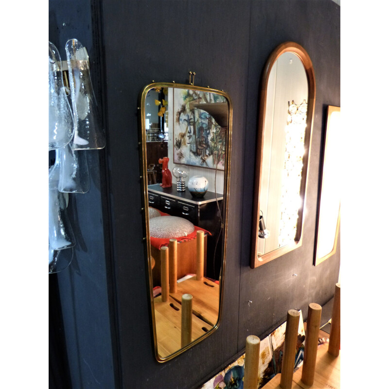 Vintage Brass wall mirror by Münchener Zierspiegel, Germany 1960s