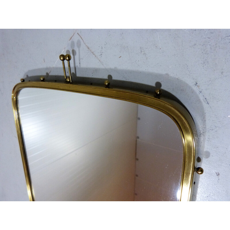 Vintage Brass wall mirror by Münchener Zierspiegel, Germany 1960s