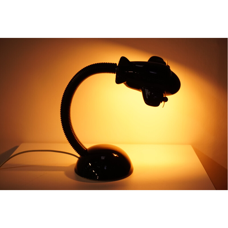 Vintage aircraft table lamp in black color