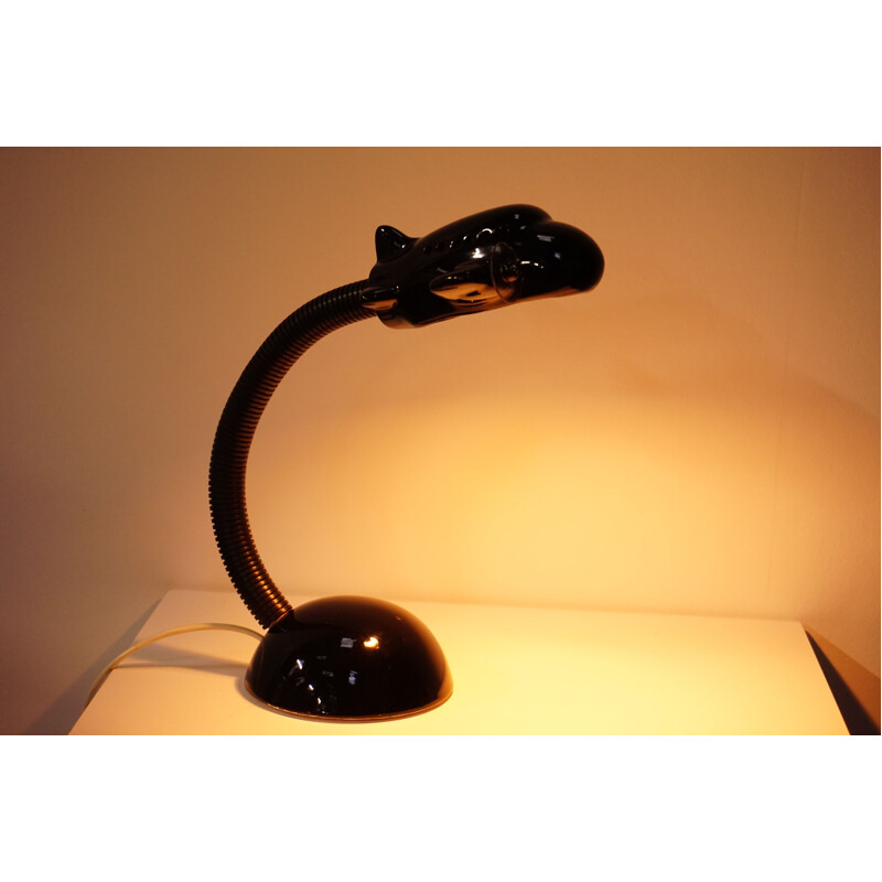 Vintage aircraft table lamp in black color