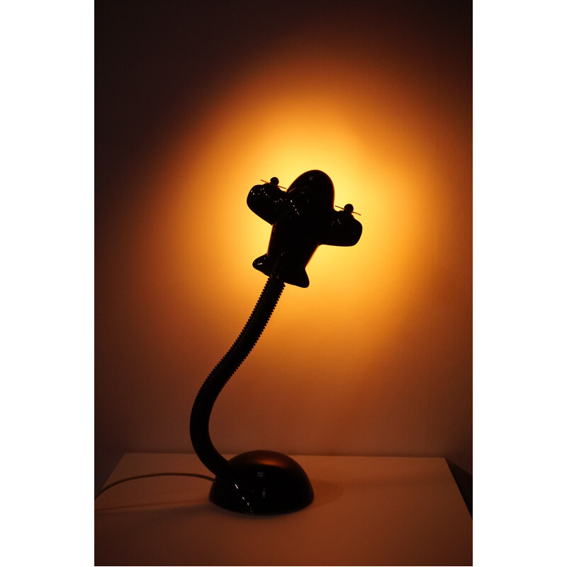 Vintage aircraft table lamp in black color