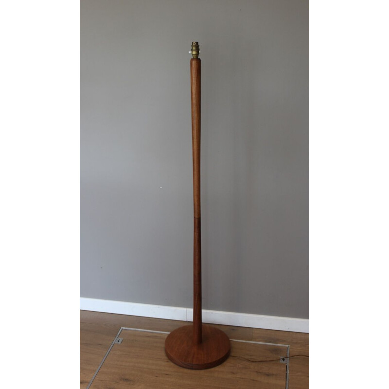 Vintage Scandinavian teak floor lamp in diabolo shape