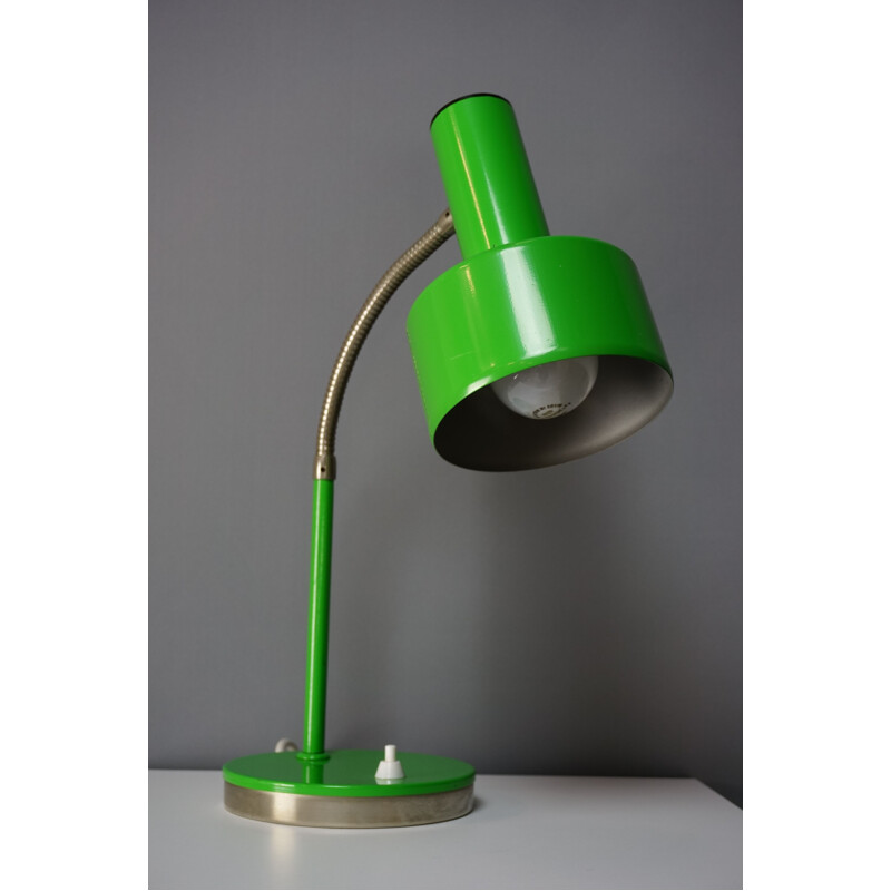 Green vintage articulated lamp in chromed metal 1960