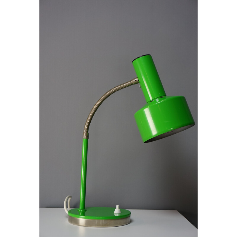 Green vintage articulated lamp in chromed metal 1960