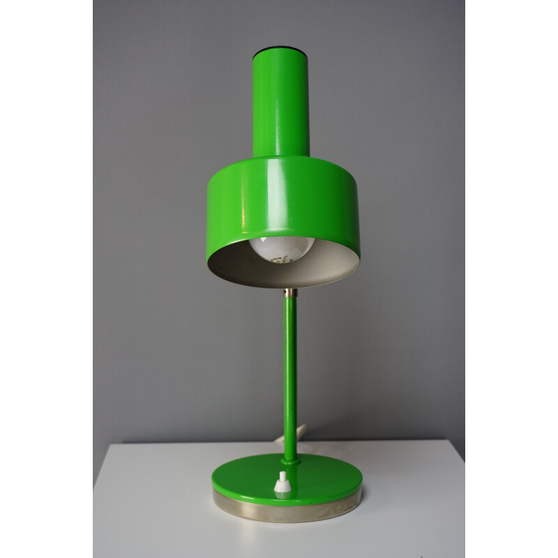 Green vintage articulated lamp in chromed metal 1960