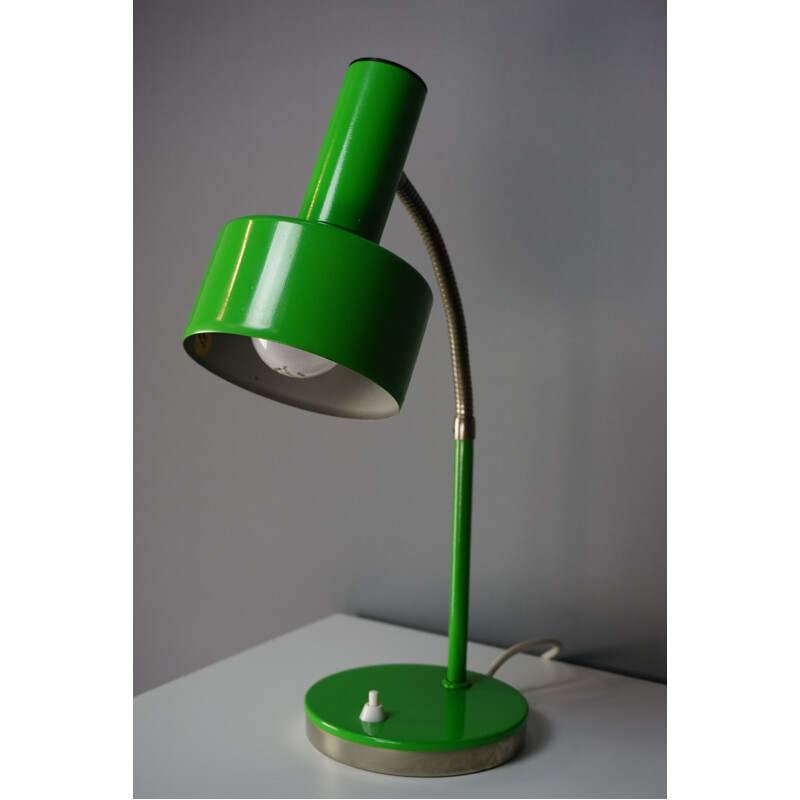 Green vintage articulated lamp in chromed metal 1960