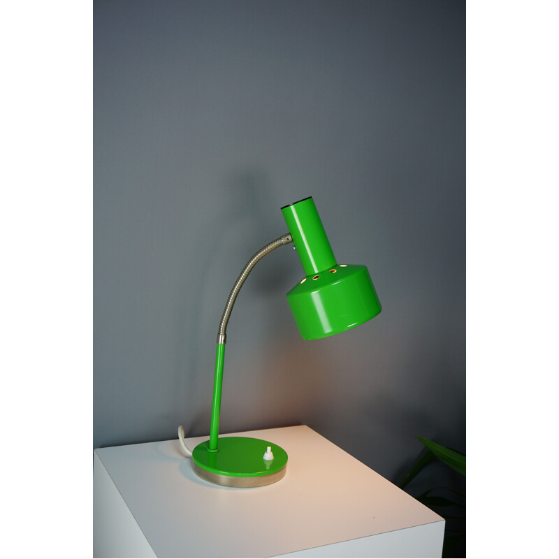 Green vintage articulated lamp in chromed metal 1960