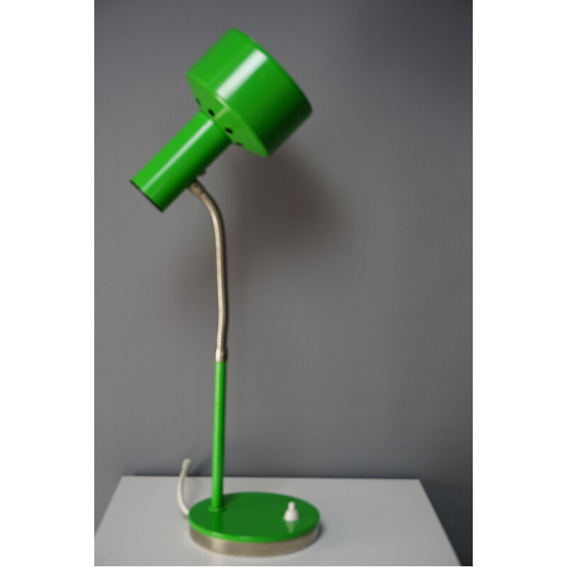 Green vintage articulated lamp in chromed metal 1960