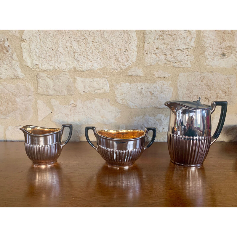 Conjunto de café de barro Vintage da Langeais