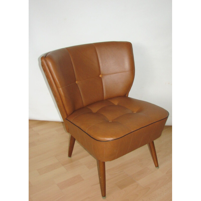 Vintage club chair in ecological leather, 1960s