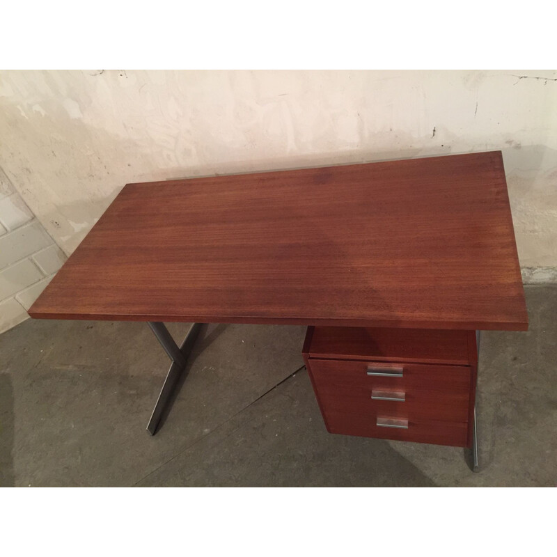 Vintage chromen bureau van Cees Braakman voor Pastoe, 1960