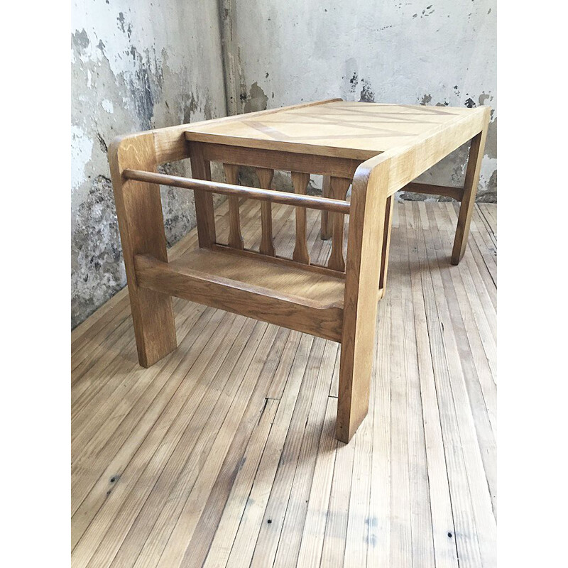 Vintage coffee table with magazine rack 1970