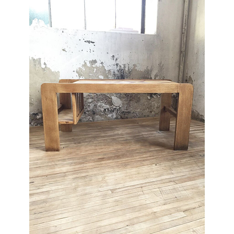 Vintage coffee table with magazine rack 1970