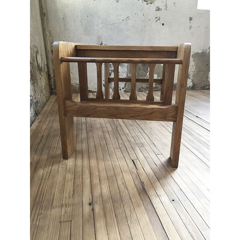 Vintage coffee table with magazine rack 1970