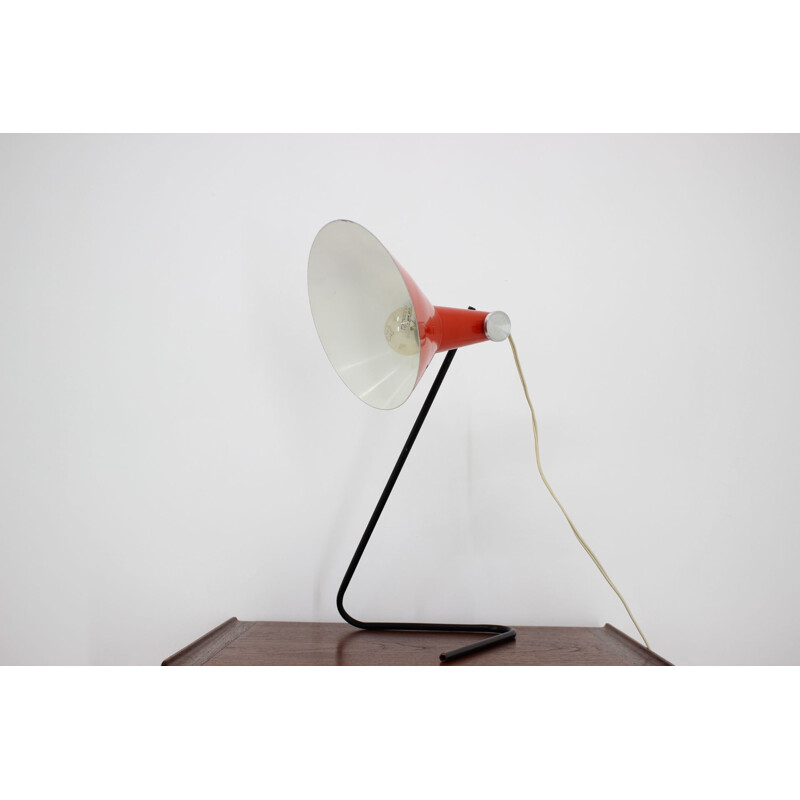 Vintage orange table lamp, Czechoslovakia, 1960