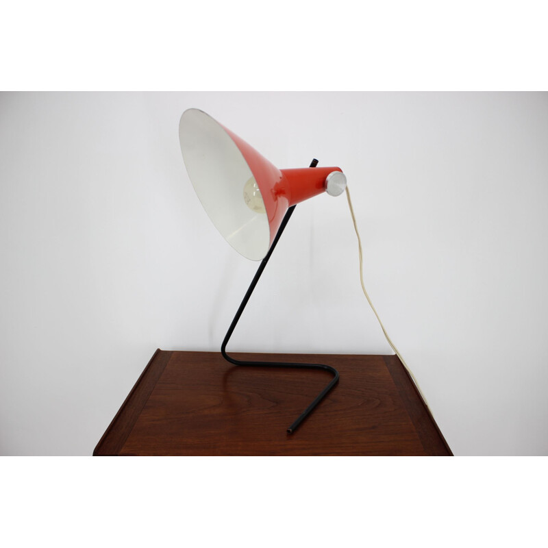 Lampe de table vintage orange, Tchécoslovaquie, 1960