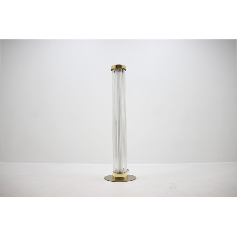 Vintage brass and glass floor lamp Kamenicky Senov, 1960