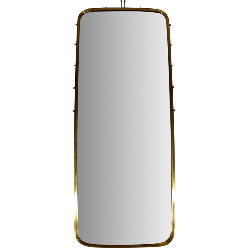 Vintage Brass wall mirror by Münchener Zierspiegel, Germany 1960s