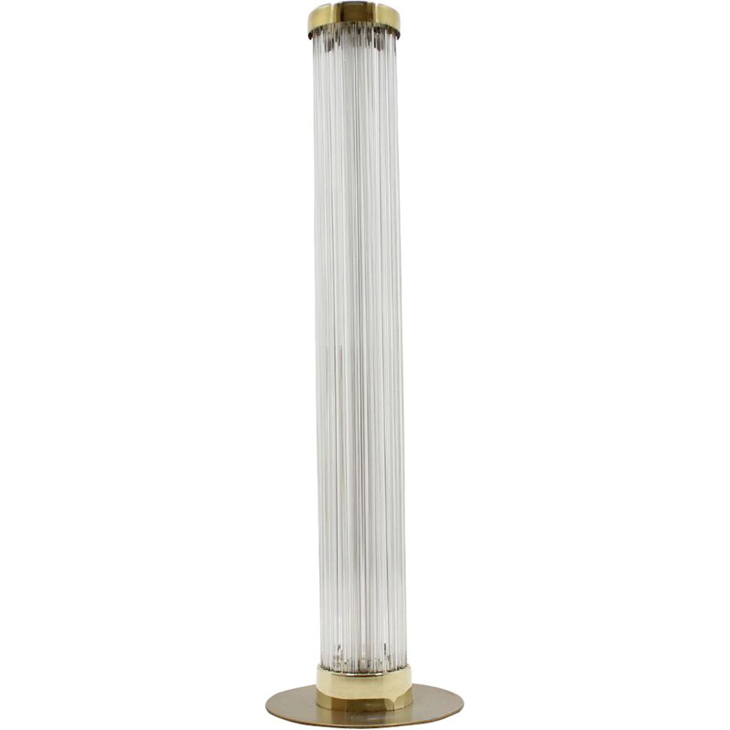 Vintage brass and glass floor lamp Kamenicky Senov, 1960