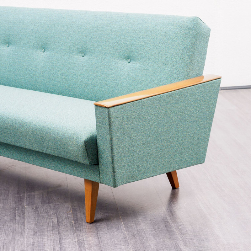 Vintage 3-seater sofa in beech and fabric, 1960s