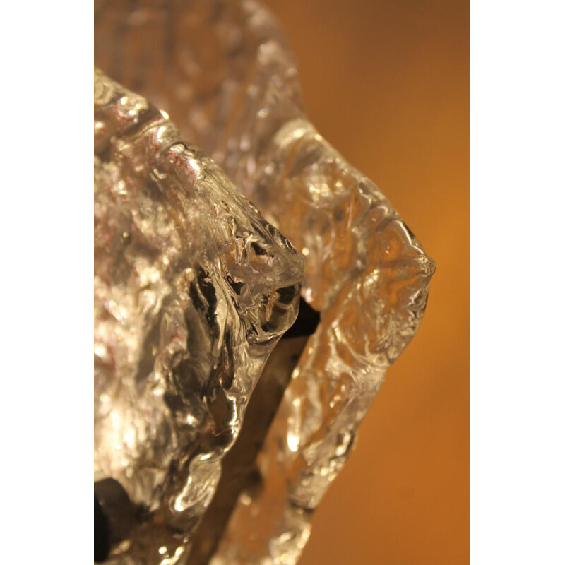 Lampadaire en verre de Murano et métal chromé - 1970