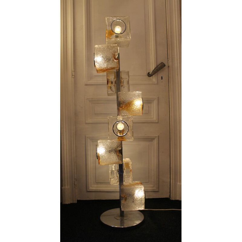 Mazzega floor lamp in Murano glass, VEART - 1970s