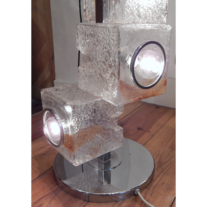 Mazzega floor lamp in Murano glass, VEART - 1970s